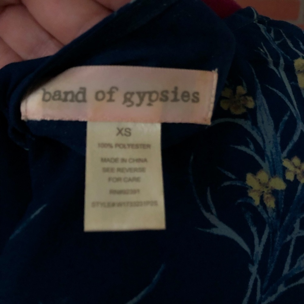 Band of Gypsies Blue Floral Flowy Dress - Picture 5 of 5